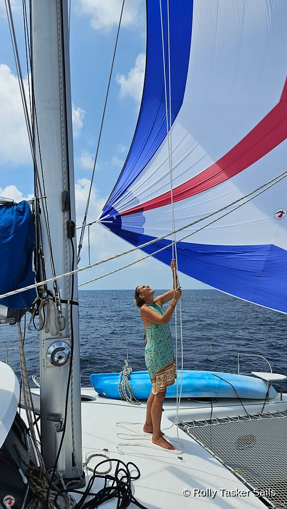 Asymmetrical Spinnaker - Getting ready to dowse with Sock