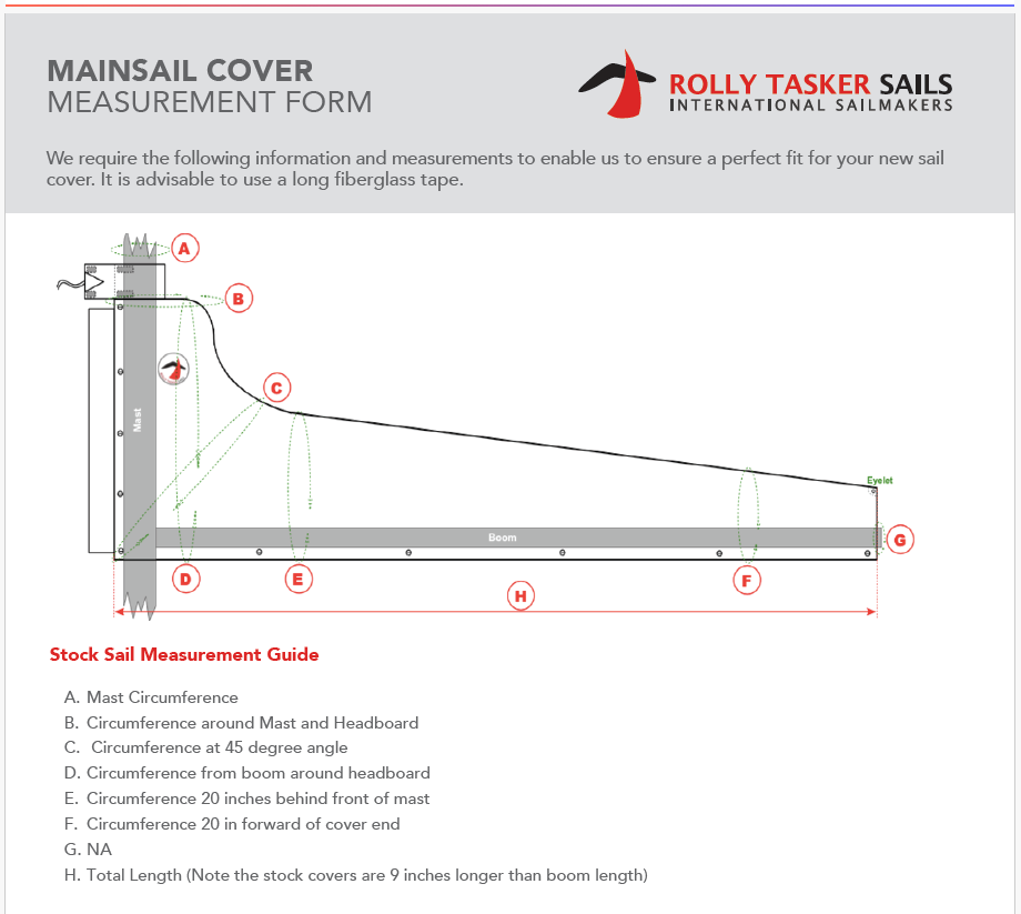 Mainsail Cover for 10.5 Foot Boom