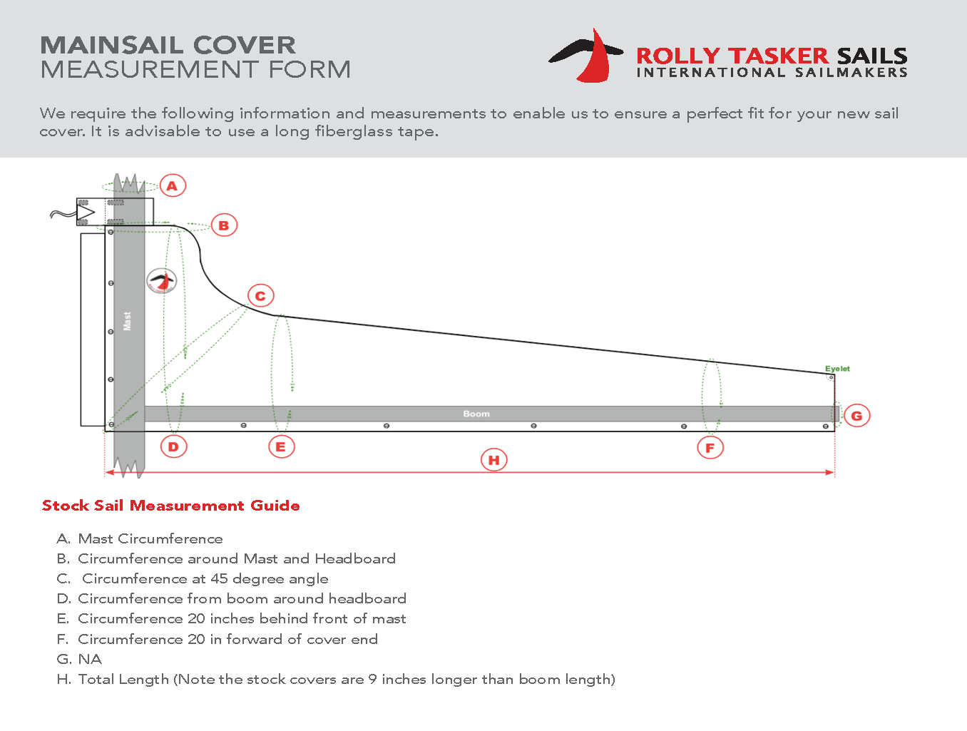 Mainsail Cover - 11.5 ft Boom